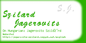 szilard jagerovits business card